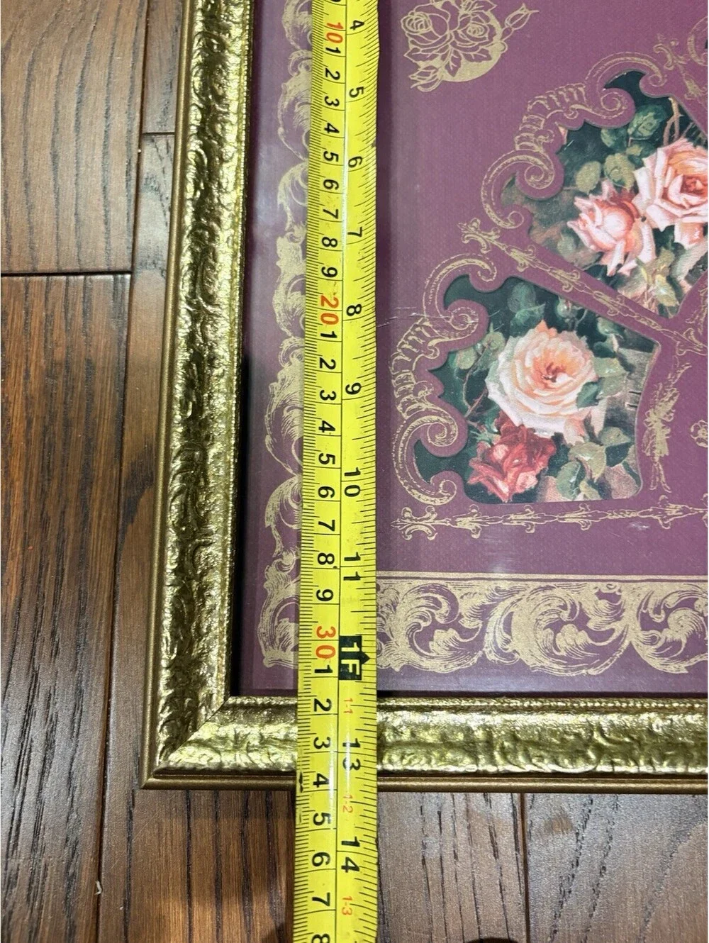 Home Interior beautiful Fan with pink roses frame 13.5